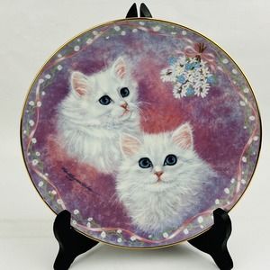 Purrfect Pairs Tasha & Tanya Cats Danbury Mint Decorator Plate Guzman-Forbes